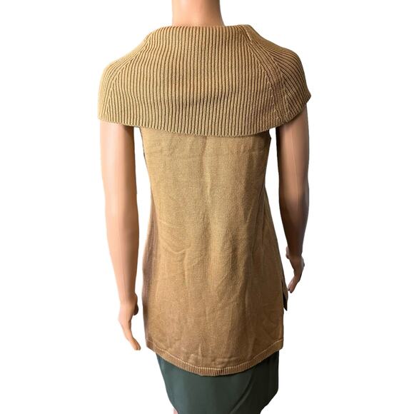 Michael Michael Kors Sleeveless Tunic Cowl Neck Sweater Small Hi Lo Preppy Soft - Picture 3 of 5